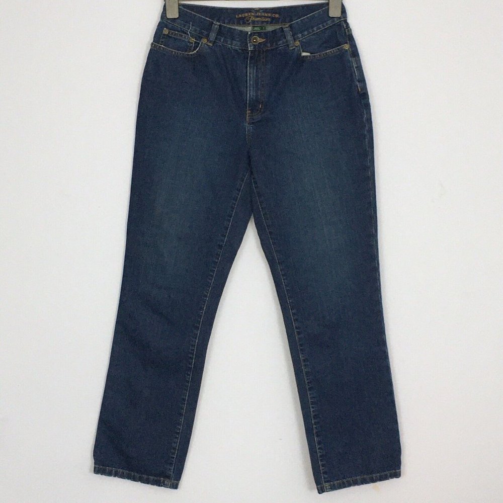 Ralph Lauren Jeans Co Womens 6 Premium High Rise Med Wash 100% Cotton Tapered